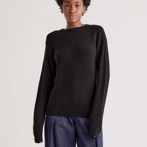 Quince 100% Yak Wool Crewneck Sweater Black Medium